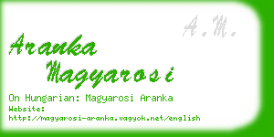 aranka magyarosi business card